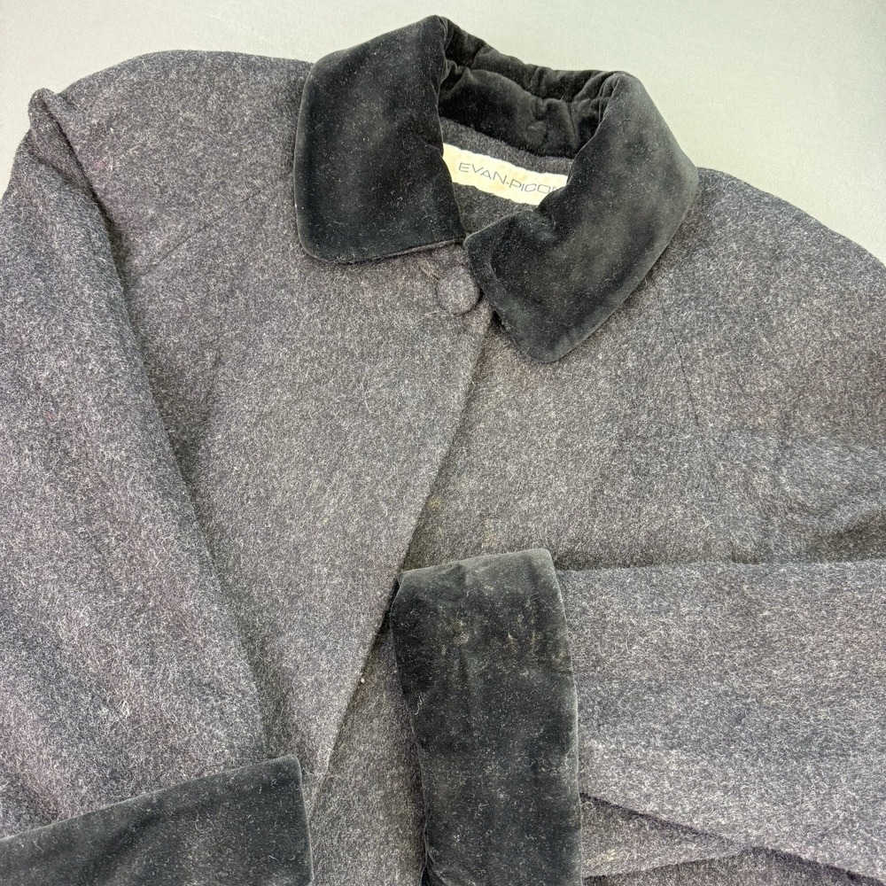 EVAN PICONE Sz 8 Wool Alpaca Blend Full Length Trench Coat Pea Coat VELVET‎